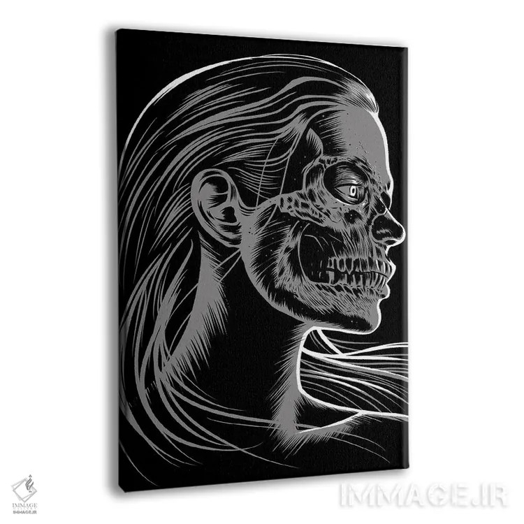 تابلو دختر جمجمهای اثر آلبرتو پرز - نمای پرسپکتیو محصول