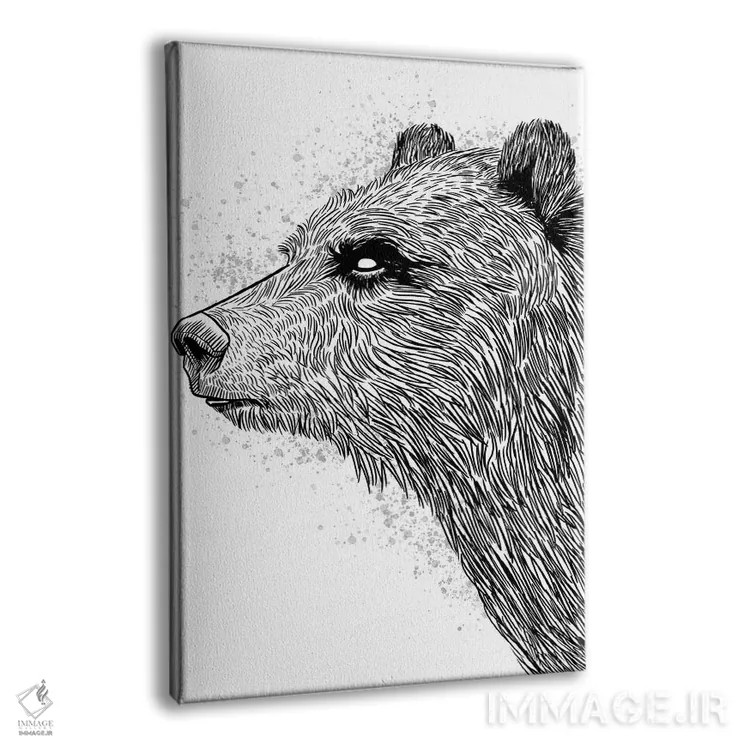 تابلو طرح خرس گریزلی اثر آلبرتو پرز - نمای پرسپکتیو محصول