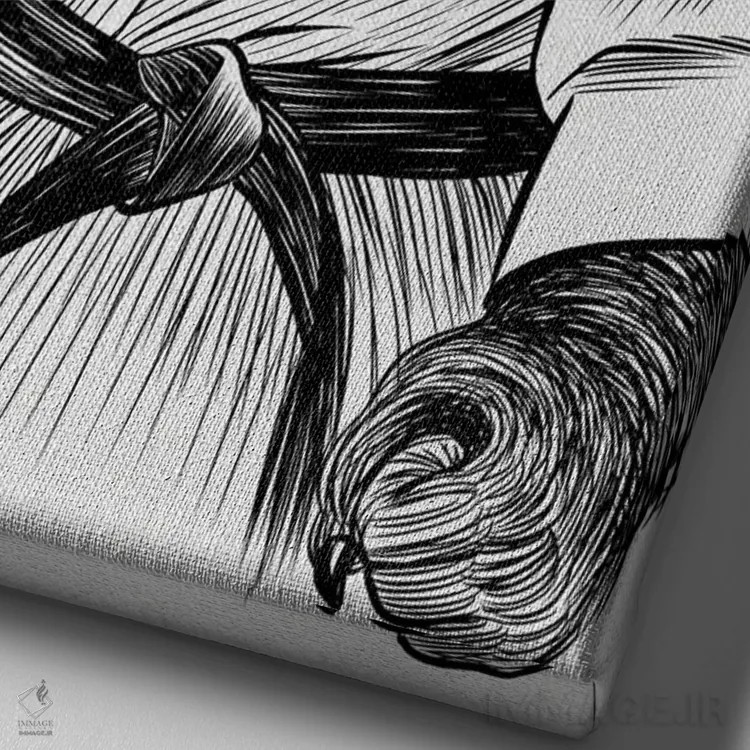 تابلو جودوی خرس گریزلی اثر آلبرتو پرز - نمای نزدیک بافت بوم