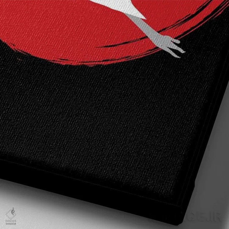 تابلو درنای خورشید اثر آلبرتو پرز - نمای نزدیک بافت بوم