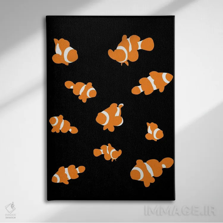 تابلو ماهی دلقک اثر آلبرتو پرز - نمای روبهرو روی دیوار