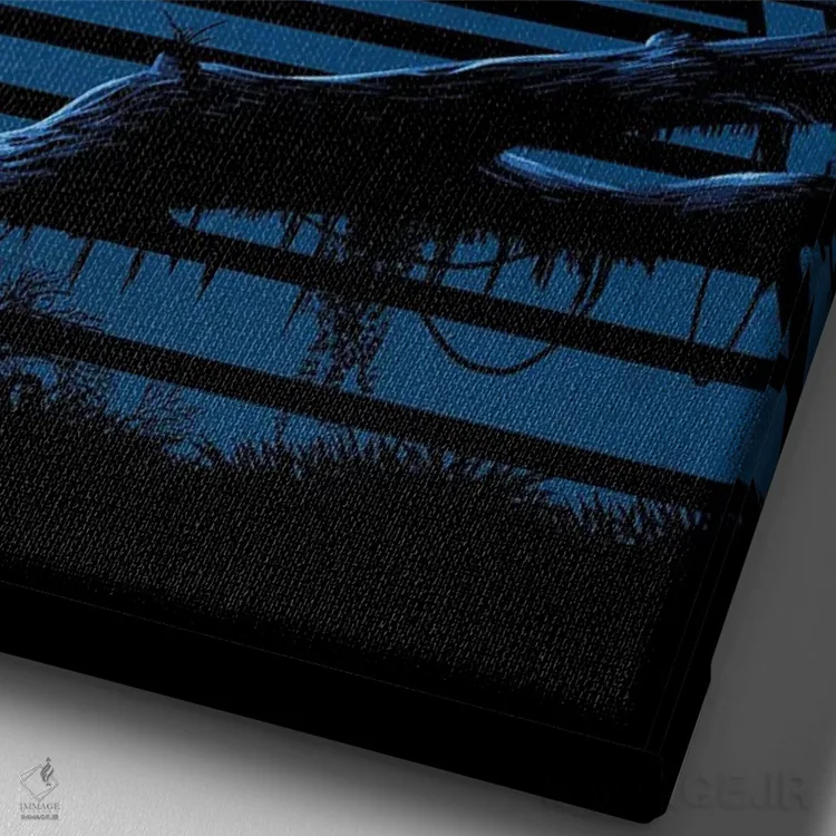 تابلو نینجا و ساموراییها اثر آلبرتو پرز - نمای نزدیک بافت بوم