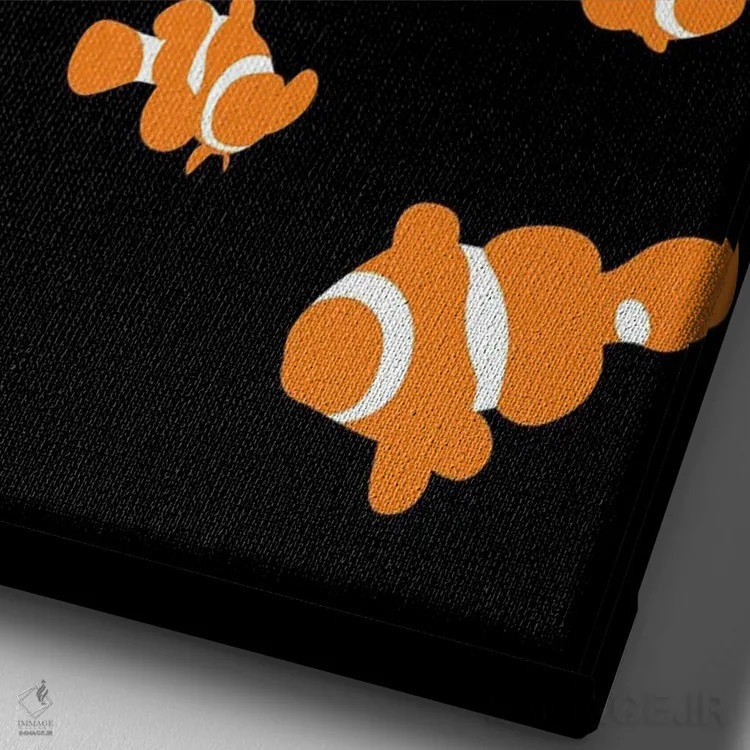 تابلو ماهی دلقک اثر آلبرتو پرز - نمای نزدیک بافت بوم