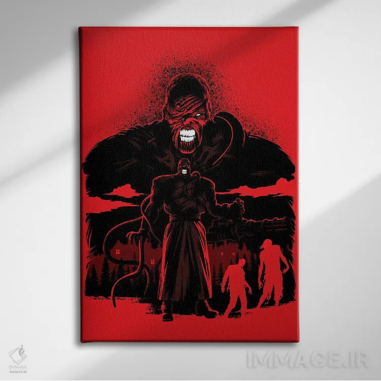 تابلو نمسیس زامبی اثر آلبرتو پرز - نمای روبهرو روی دیوار