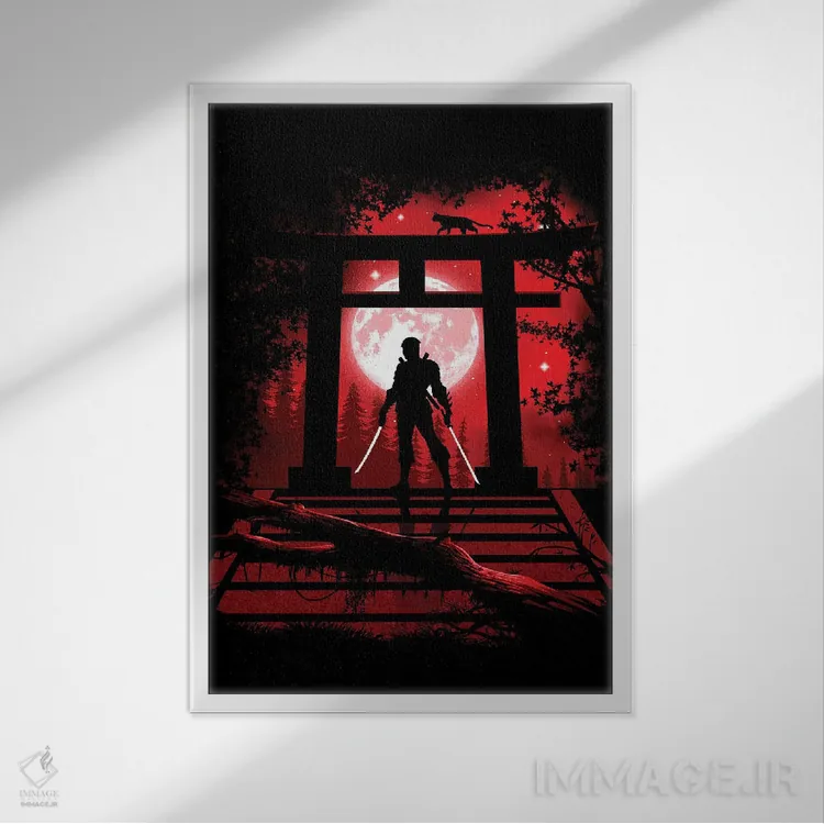 تابلو نینجای توریی (دروازه ژاپنی) اثر آلبرتو پرز - نمای قابدار سفید