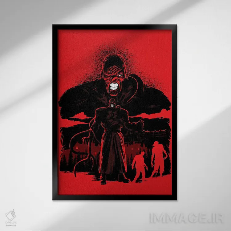 تابلو نمسیس زامبی اثر آلبرتو پرز - نمای قابدار مشکی