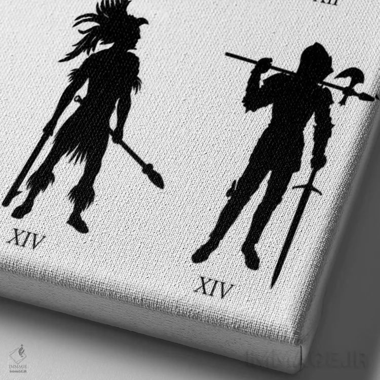 تابلو تاریخ جنگجویان اثر آلبرتو پرز - نمای نزدیک بافت بوم