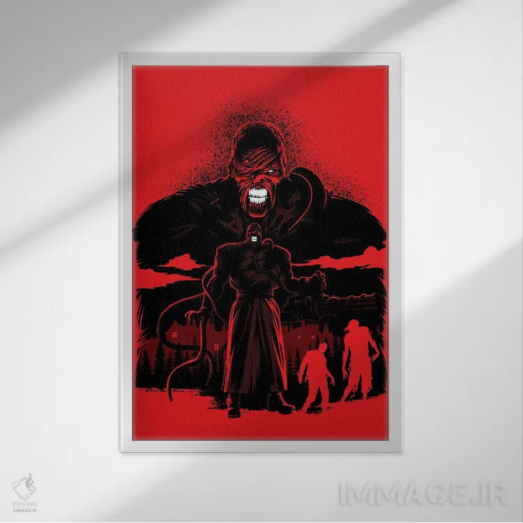 تابلو نمسیس زامبی اثر آلبرتو پرز - نمای قابدار سفید