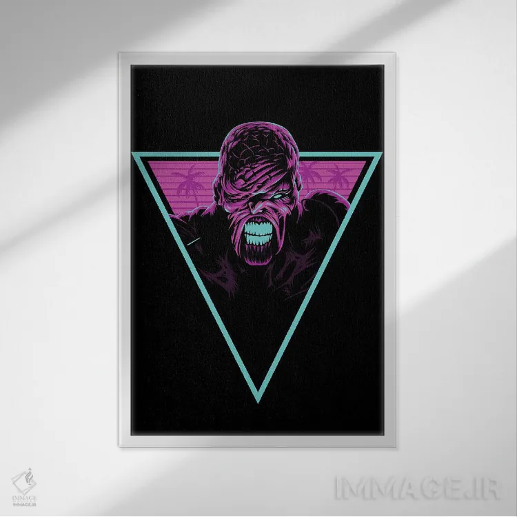 تابلو نمسیس رترو (سبک قدیمی) اثر آلبرتو پرز - نمای قابدار سفید