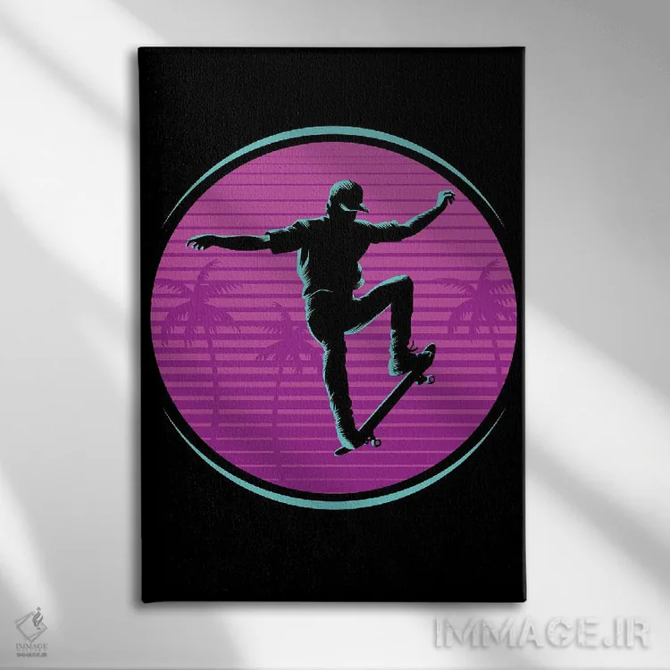 تابلو اسکیت کلاسیک (رترو) اثر آلبرتو پرز - نمای روبهرو روی دیوار