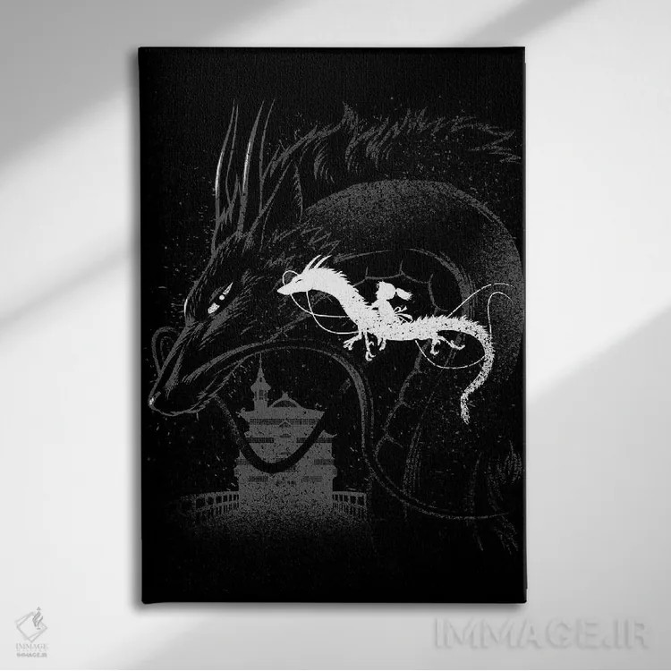 تابلو سوار بر اژدها اثر آلبرتو پرز - نمای روبهرو روی دیوار