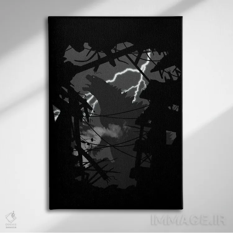 تابلو نابودی شهر اثر آلبرتو پرز - نمای روبهرو روی دیوار