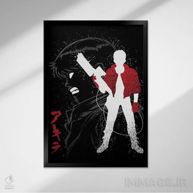 تابلو موتورسوار در نئوتوکیو اثر آلبرتو پرز - نمای قابدار مشکی