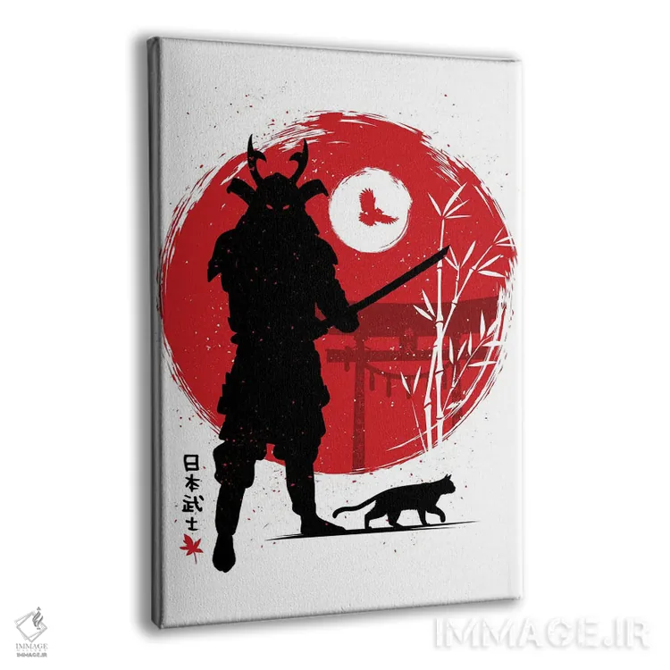 تابلو سامورایی با گربهاش اثر آلبرتو پرز - نمای پرسپکتیو محصول