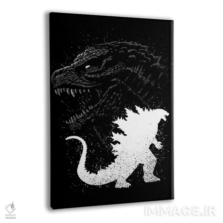 تابلو پادشاه هیولاها با نقاشی جوهری اثر آلبرتو پرز - نمای پرسپکتیو محصول