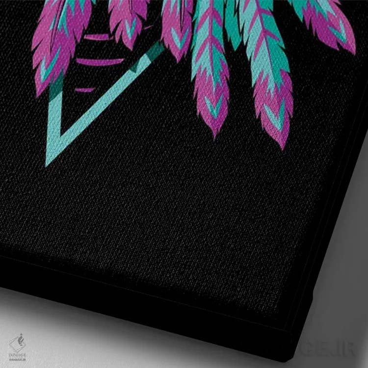 تابلو جمجمهٔ سرخپوستی قدیمی اثر آلبرتو پرز - نمای نزدیک بافت بوم