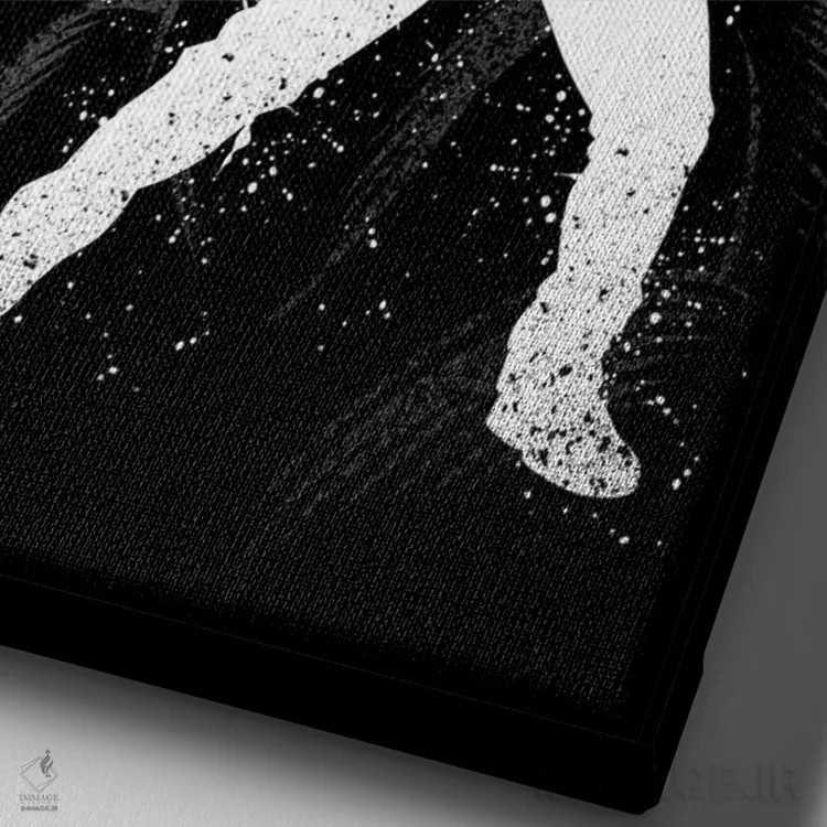 تابلو ماجراجویی نقاشیشده با جوهر اثر آلبرتو پرز - نمای نزدیک بافت بوم