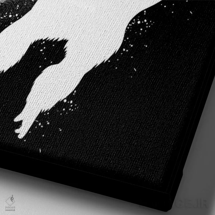 تابلو کونگ جوهری (گوریل نقاشیشده با جوهر) اثر آلبرتو پرز - نمای نزدیک بافت بوم