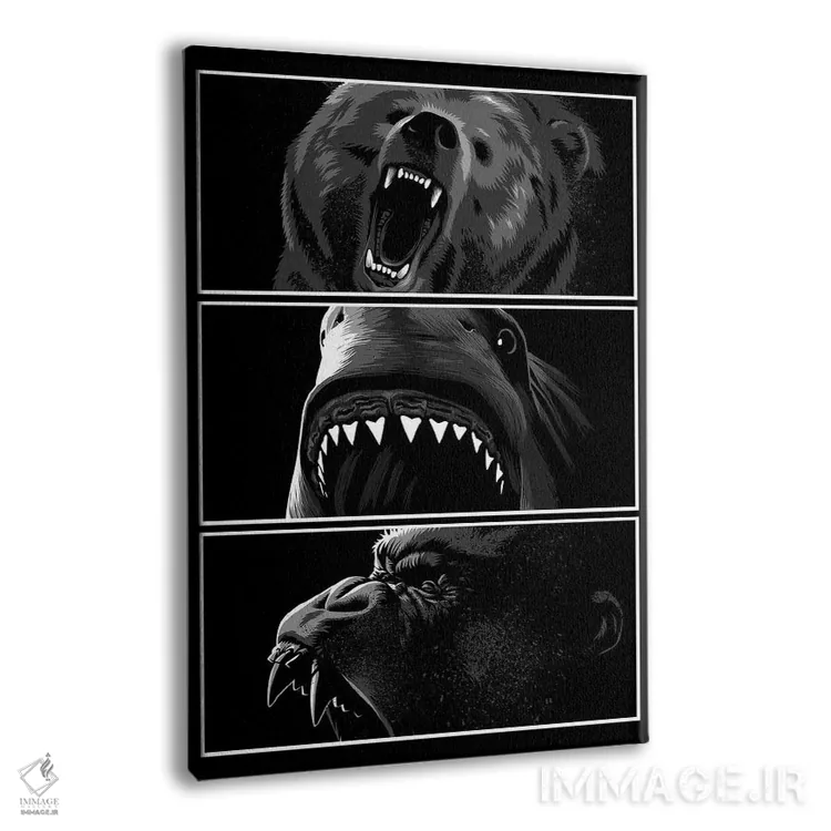 تابلو حیوانات شکارچی اثر آلبرتو پرز - نمای پرسپکتیو محصول