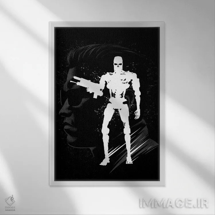 تابلو آیندهٔ ماشین نقاشیشده با جوهر اثر آلبرتو پرز - نمای قابدار سفید