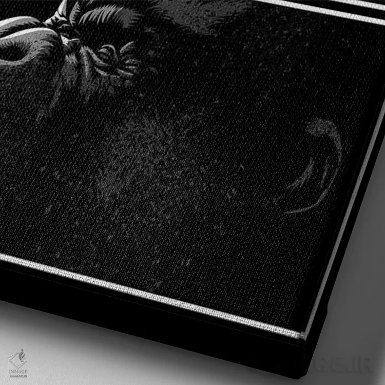 تابلو حیوانات شکارچی اثر آلبرتو پرز - نمای نزدیک بافت بوم