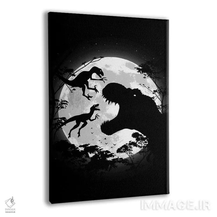 تابلو تیرکس در مقابل ولاسیرپتورها (باوراسور) اثر آلبرتو پرز - نمای پرسپکتیو محصول