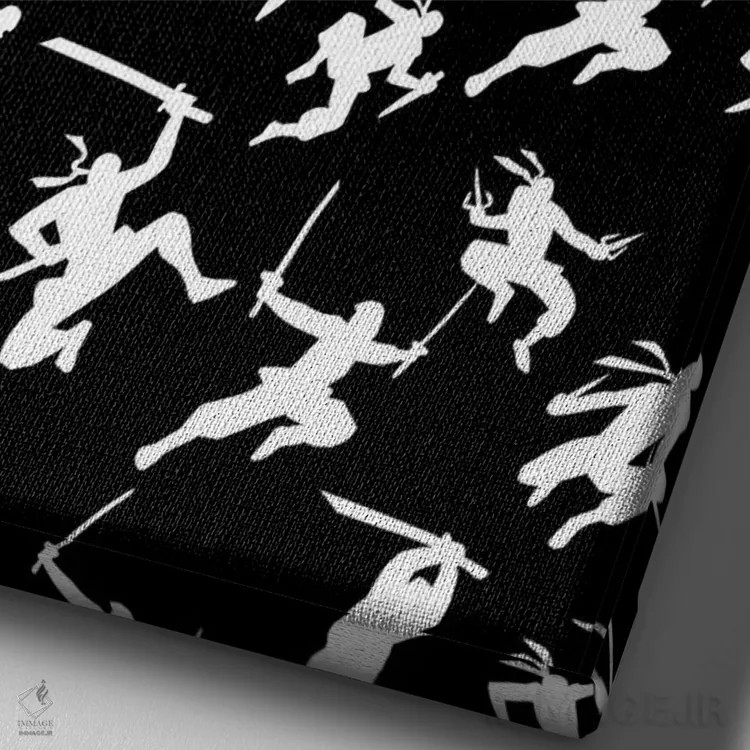 تابلو نینجاها اثر آلبرتو پرز - نمای نزدیک بافت بوم