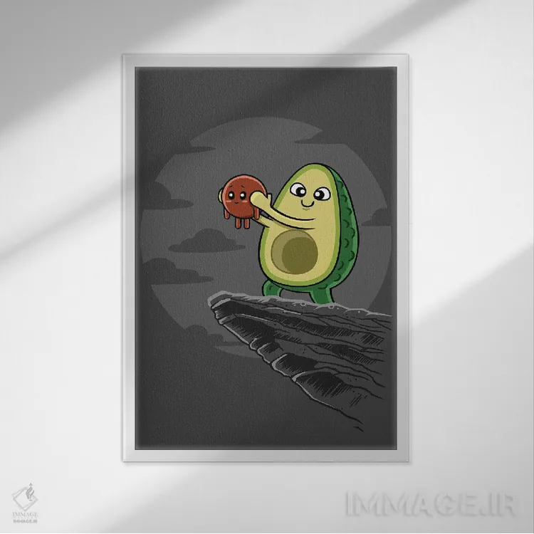 تابلو پادشاه آووکادو اثر آلبرتو پرز - نمای قابدار سفید