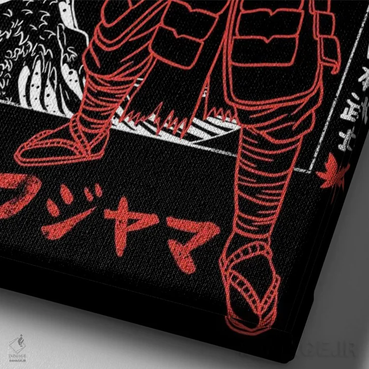 تابلو حمله عقاب سامورایی اثر آلبرتو پرز - نمای نزدیک بافت بوم