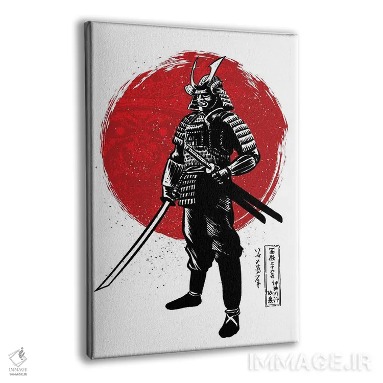 تابلو سامورایی با دو کاتانا (شمشیر ژاپنی) اثر آلبرتو پرز - نمای پرسپکتیو محصول