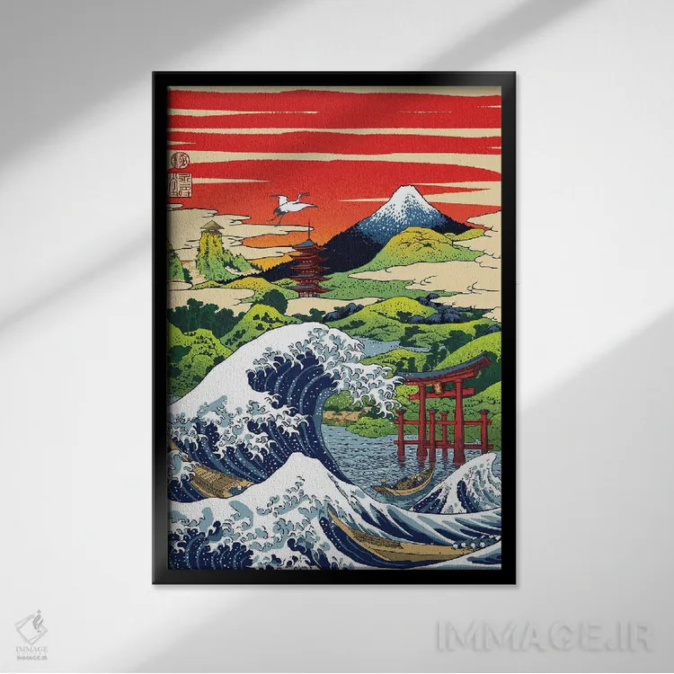 تابلو یادآوری خاطره در ژاپن اثر آلبرتو پرز - نمای قابدار مشکی