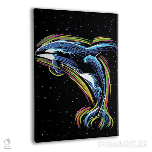 تابلو نهنگ قاتل با خطوط نئونی (سبک اسپانیایی) اثر آلبرتو پرز - نمای پرسپکتیو محصول