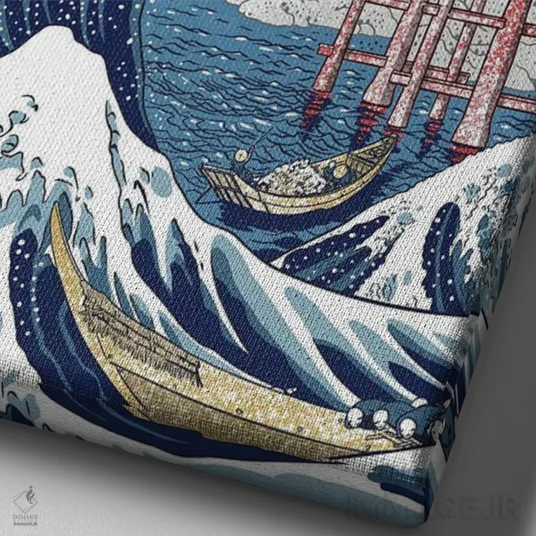 تابلو زمستان برفی در ژاپن اثر آلبرتو پرز - نمای نزدیک بافت بوم