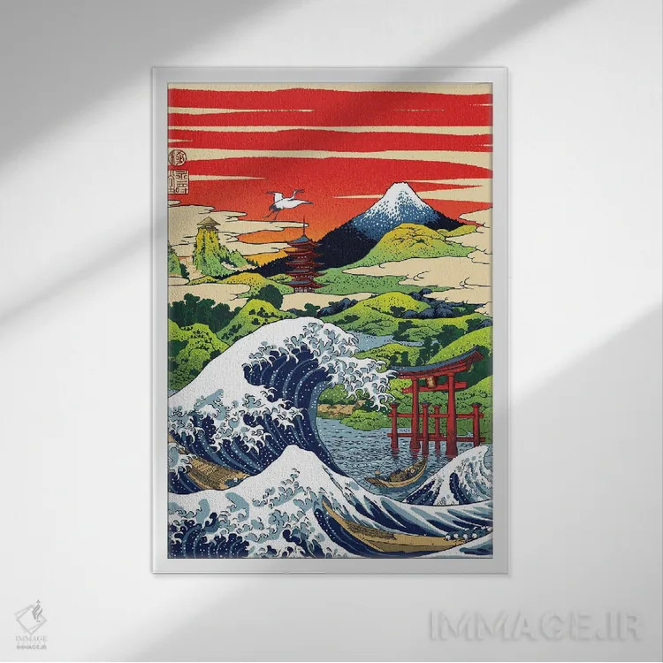 تابلو یادآوری خاطره در ژاپن اثر آلبرتو پرز - نمای قابدار سفید