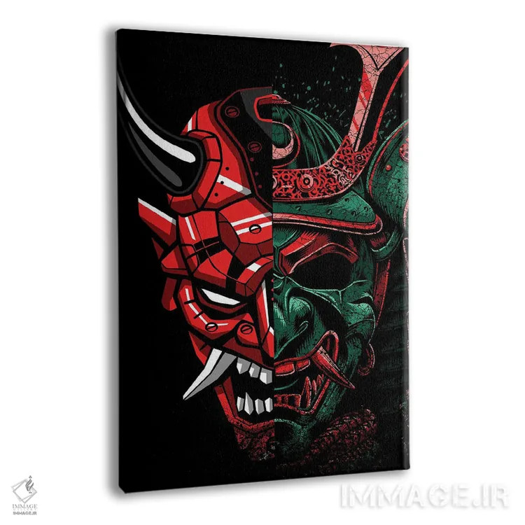 تابلو نقاب دوتایی سامورایی اثر آلبرتو پرز - نمای پرسپکتیو محصول