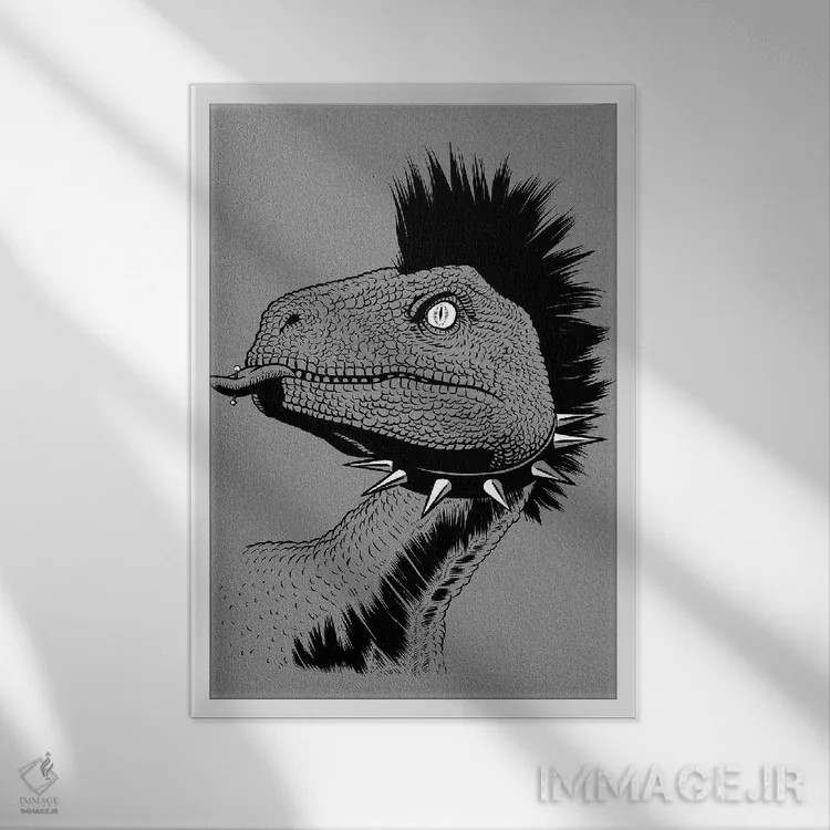 تابلو ولاسیرپتور تاجدار پانکی اثر آلبرتو پرز - نمای قابدار سفید