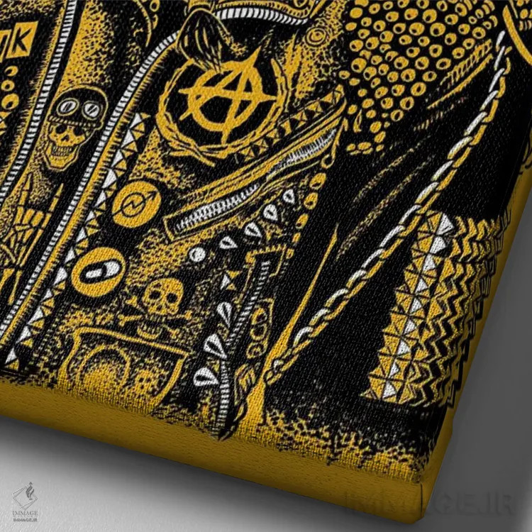 تابلو شامپانزه پانکی اثر آلبرتو پرز - نمای نزدیک بافت بوم