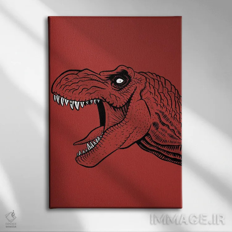 تابلو تاتوی تیرکس اثر آلبرتو پرز - نمای روبهرو روی دیوار