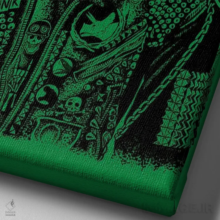 تابلو ولاسیرپتور موتورسوار پانکی اثر آلبرتو پرز - نمای نزدیک بافت بوم