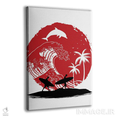 تابلو موجسواری روی موج بزرگ اثر آلبرتو پرز - نمای پرسپکتیو محصول