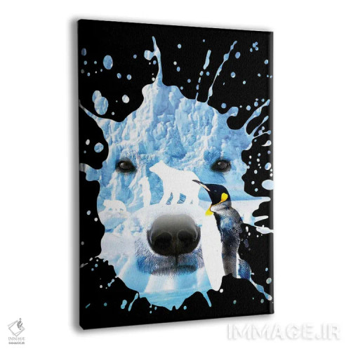 تابلو خرس قطبی با پنگوئن اثر آلبرتو پرز - نمای پرسپکتیو محصول