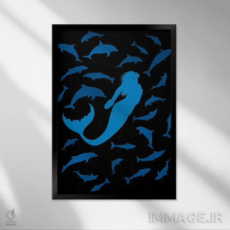 تابلو پری دریایی اثر آلبرتو پرز - نمای قابدار مشکی