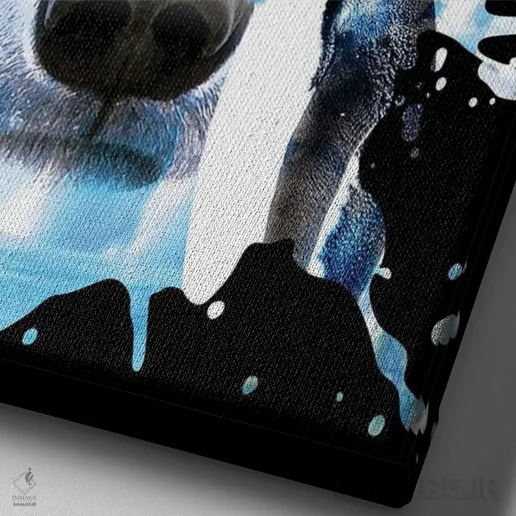 تابلو خرس قطبی با پنگوئن اثر آلبرتو پرز - نمای نزدیک بافت بوم