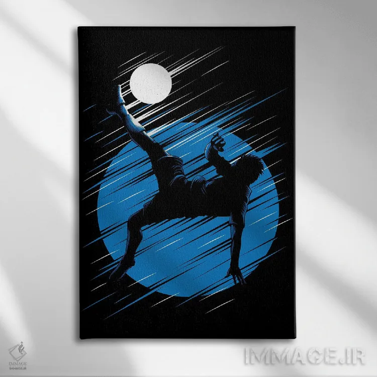 تابلو شوت قیچی برگردان (فوتبال) اثر آلبرتو پرز - نمای روبهرو روی دیوار