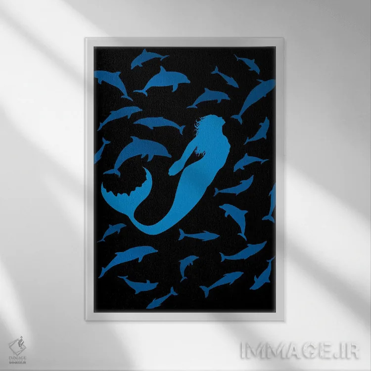 تابلو پری دریایی اثر آلبرتو پرز - نمای قابدار سفید