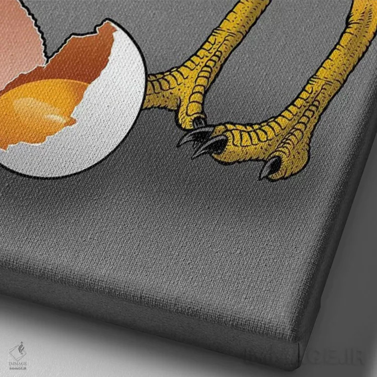 تابلو خروس رکس اثر آلبرتو پرز - نمای نزدیک بافت بوم