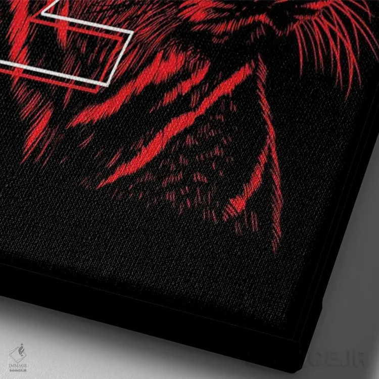 تابلو کانجی سامورایی ببر اثر آلبرتو پرز - نمای نزدیک بافت بوم