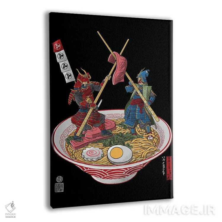 تابلو دوئل سامورایی بر سر رامن اثر آلبرتو پرز - نمای پرسپکتیو محصول