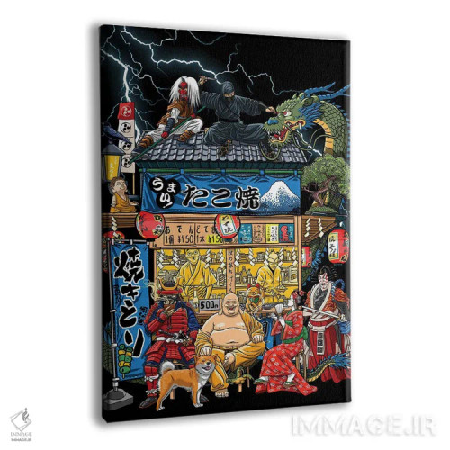 تابلو غرفهٔ خیابانی غذای ژاپنی اثر آلبرتو پرز - نمای پرسپکتیو محصول