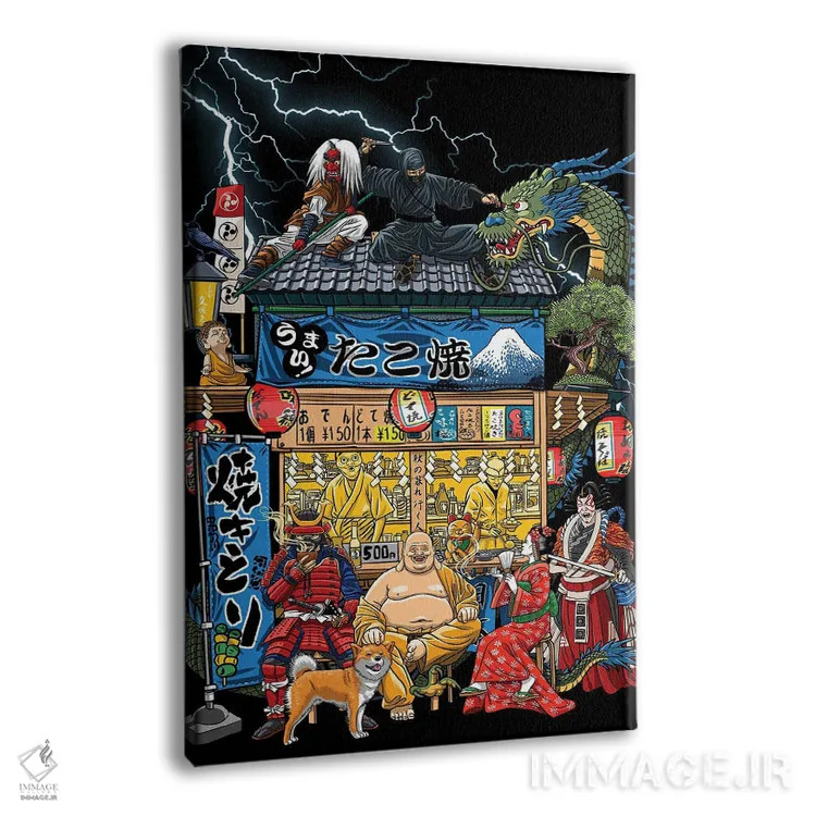 تابلو غرفهٔ خیابانی غذای ژاپنی اثر آلبرتو پرز - نمای پرسپکتیو محصول